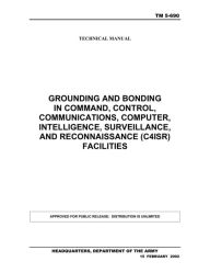 Title: GROUNDING AND BONDING IN COMMAND, CONTROL, COMMUNICATIONS, COMPUTER, INTELLIGENCE, SURVEILLANCE, AND RECONNAISSANCE (C4ISR) FACILITIES, Author: U.S. Department of the Army