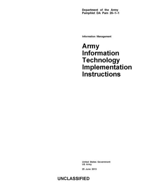 Department of the Army Pamphlet DA Pam 25-1-1 Army Information ...