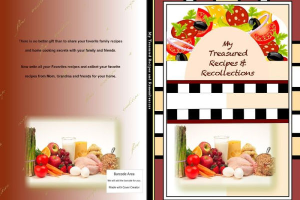 My Treasured Recipes & Recollections Blank Cookbook Journal