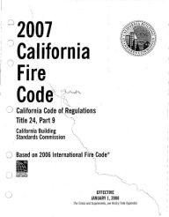 Title: Title 24, Part 9, 2007 California Fire Code (2007), Author: California State Legislature