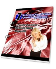 Title: 7 Infamous Resell Rights Questions Answered, Author: Jonathan