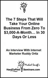 Title: The 7 Steps That Will Take Your Online Business From Zero To $3,000-A-Month In 30 Days Or Less: An Interview With Internet Marketer Ruddy Ortiz, Author: Michael Senoff