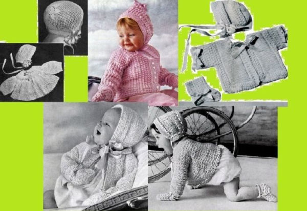 ¡ MIRA! Crochet patrones para conjuntos de bebé con capuchas