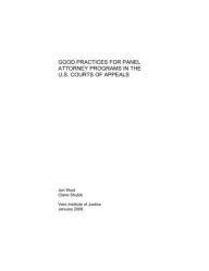 Title: GOOD PRACTICES FOR PANEL ATTORNEY PROGRAMS IN THE U.S. COURTS OF APPEALS, Author: Jon Wool