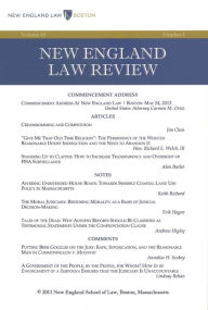 Title: New England Law Review: Volume 48, Number 1 - Fall 2013, Author: New England Law Review