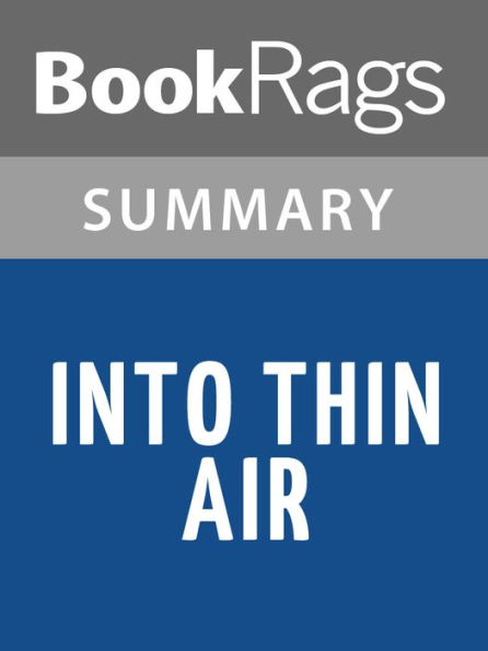 Into Thin Air by Jon Krakauer Summary & Study Guide