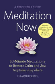 Title: Meditation Now: A Beginner's Guide: 10-Minute Meditations to Restore Calm and Joy Anytime, Anywhere, Author: Elizabeth Reninger