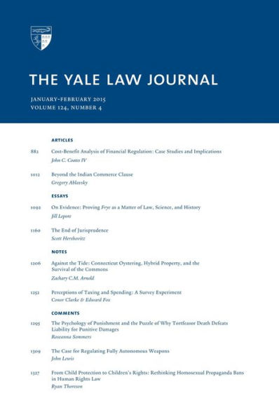Yale Law Journal: Volume 124, Number 4 - January-February 2015