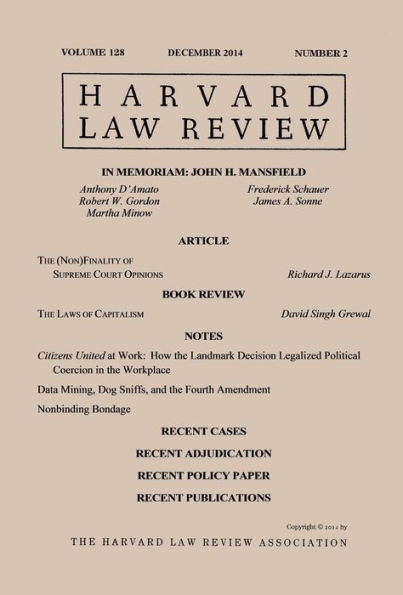 Harvard Law Review: Volume 128, Number 2 - December 2014