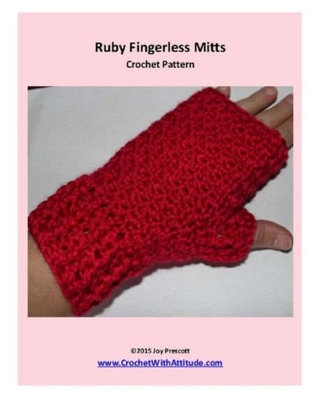 Ruby Fingerless Mitts Crochet Pattern