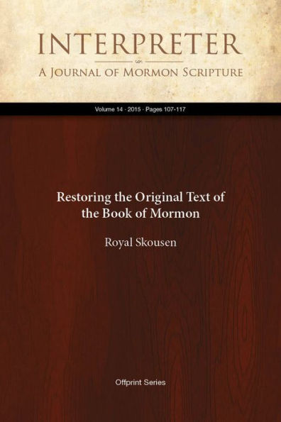 Restoring the Original Text of the Book of Mormon