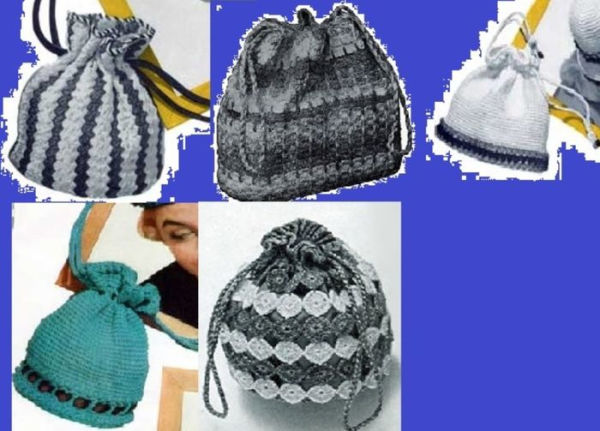 Lets Crochet More Vintage Drawstring Handbags to Crochet ~ How to Crochet a Drawstring Handbag