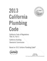 Title: California 2013 Plumbing Code, Author: California Building Standards Commission