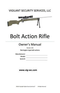 Title: Bolt Action Rifle Owner's Manual, Author: Erik Lawrence