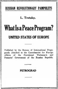 Title: What is a peace program? : United States of Europe, Author: Leon Trotsky