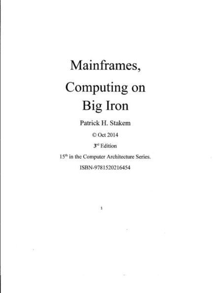 Mainframes, Computing on Big Iron