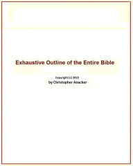 Title: Exhaustive Outline of the Entire Bible, Author: Christopher Anacker