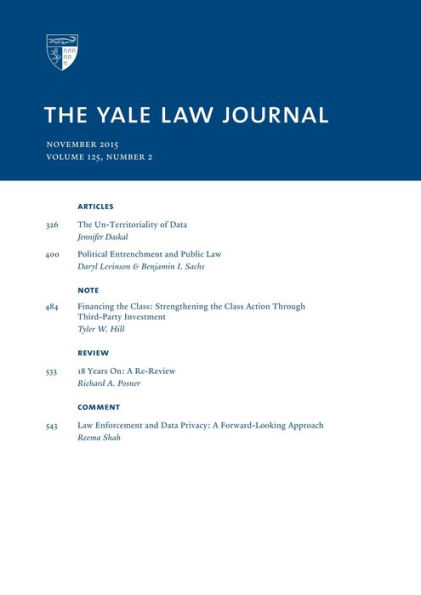 Yale Law Journal: Volume 125, Number 2 - November 2015