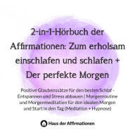 2-in-1-Hörbuch der Affirmationen: Zum erholsam einschlafen und schlafen + Der perfekte Morgen: Positive Glaubenssätze für den besten Schlaf - Entspannen und Stress abbauen Morgenroutine und Morgenmeditation für den idealen Morgen und Start in den Tag (Med