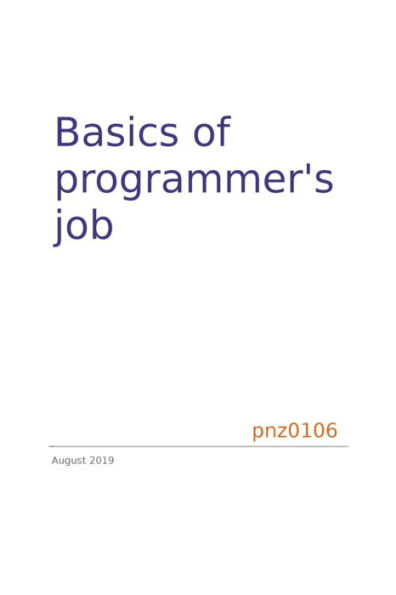 Basics of programmer's job