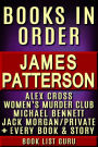 James Patterson Books in Order: Alex Cross, Women's Murder Club, Michael Bennett, Private, every Book and Series