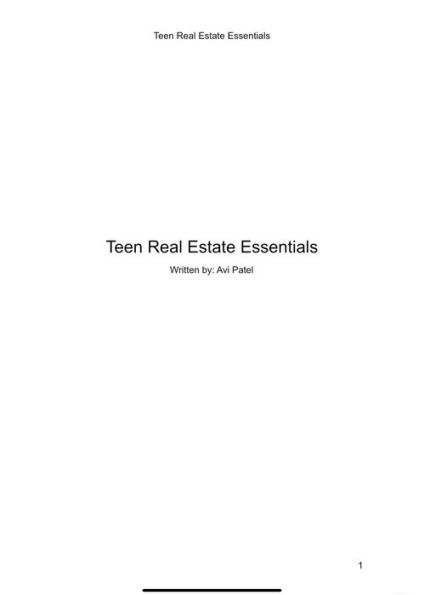 Teen Real Estate Essentials