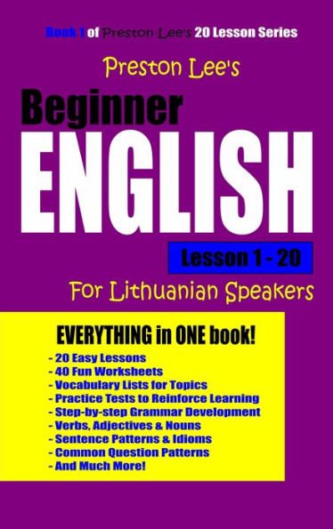 Preston Lee's Beginner English Lesson 1: 20 For Lithuanian Speakers