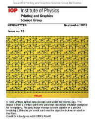 Title: Issue #13 Printing and Graphics Science Group Newsletter, Author: Roy Gray