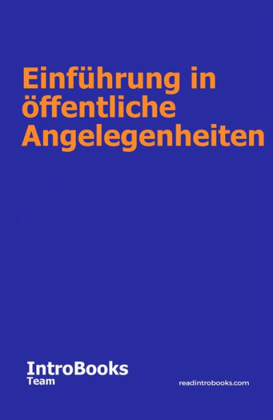 Einführung in öffentliche Angelegenheiten