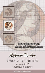 Title: Alphonse Mucha Cross Stitch Pattern Design #02 (Stained glass window for the facade of the Fouquet boutique), Author: MsKapolo theCrossStitch
