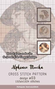 Title: Alphonse Mucha Cross Stitch Pattern Design #03 (Stained glass window for the facade of the Fouquet boutique), Author: MsKapolo theCrossStitch