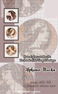 Title: Alphonse Mucha Cross Stitch Pattern (Stained glass window for the facade of the Fouquet boutique), Author: MsKapolo theCrossStitch