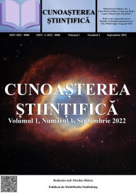 Title: Cunoasterea Stiintifica, Volumul 1, Numarul 1, Septembrie 2022, Author: Nicolae Sfetcu