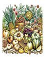 Garden Fruits and Vegetables Coloring Book for Adults, Features 25 Coloring Pages