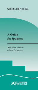 Title: A Guide for Sponsors: Why, when, and how to be an OA sponsor, Author: Overeaters Anonymous