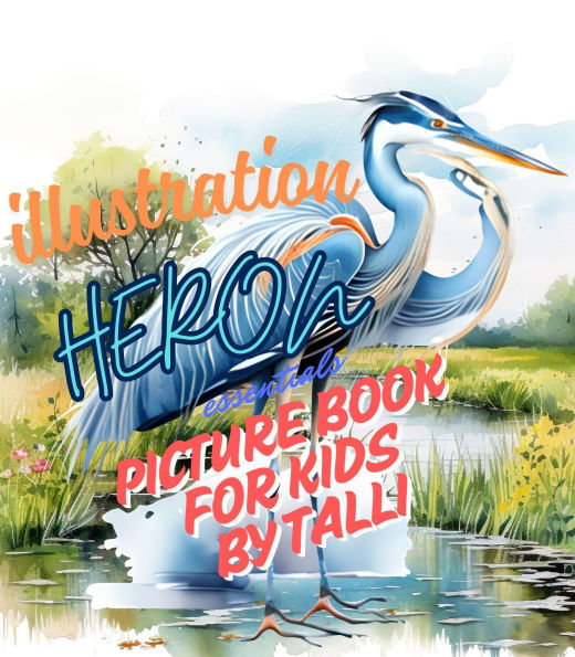Illustration Heron, Picture Book for Kids