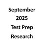 September 2025 Test Prep Research