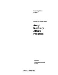 Title: Army Regulation AR 638-2 Army Mortuary Affairs Program March 2023, Author: United States Government Us Army