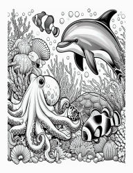 Title: Ocean Sea Creatures Coloring Book for Adults, Features 25 Coloring Pages to Color for Relaxation, Author: Beatrice Harrison