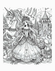 Title: Whimsical Magical Princess Coloring Book for Adults, Features 25 Coloring Pages for Stress Relief, Author: Beatrice Harrison