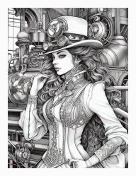 Title: Steampunk Coloring Book for Adults, Features 25 Coloring Pages, Author: Beatrice Harrison