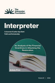 Title: An Analysis of the Financial Incentives in Attacking the Restoration, Author: Ron C. Rhodes