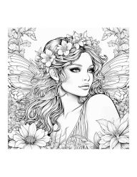 Beautiful Fairy Coloring Book for Adults, Features 25 Coloring Pages