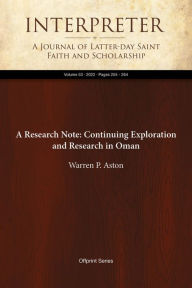 Title: A Research Note: Continuing Exploration and Research in Oman, Author: Warren P. Aston