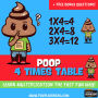 Poop 4 Times Table - Learn Multiplication Facts Fast the Fun Way: Easy to Follow: Master Multiplication 4: Grade 1 2 3 4: Math + Free Extra Bonus Printable Workbook