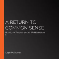 A Return to Common Sense: How to Fix America Before We Really Blow It