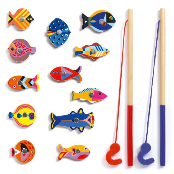 Fishing Graphic Wooden Magnetic Fishing Game