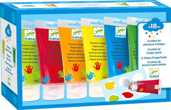 Djeco - 6 Finger Paint Tubes - Classic Colors