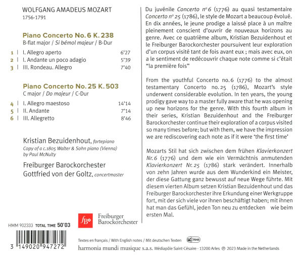 Mozart: Piano Concertos K. 238 & 503