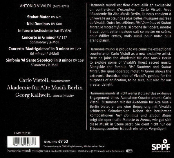 Vivaldi: Sacro Furore - Stabat Mater, Nisi Dominus, Concerti